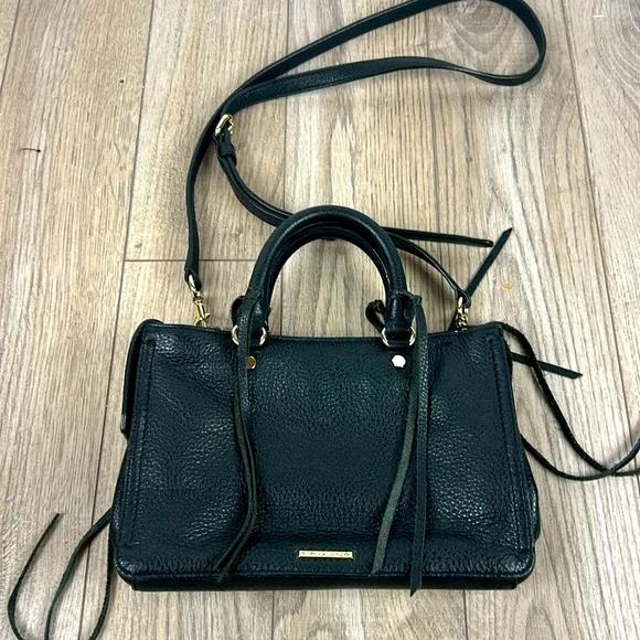 Rebecca Minkoff Raegan fringe black leather bag small - Picture 1 of 12